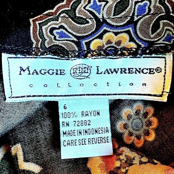 Vintage 80s Maggie Lawrence Midi Dress Sz XS - Picture 3 of 6